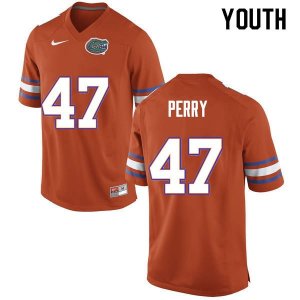 Youth Florida Gators #47 Austin Perry NCAA Nike Orange Authentic Stitched College Football Jersey WCO3662XU